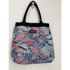 Vera Bradley Large tote Bag Purse Blue Red White Paisley Pattern
